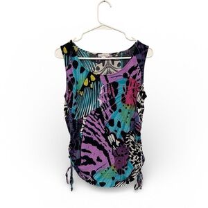 Vintage Y2K Era Erin London Multicolor Abstract Tank Top Size Small